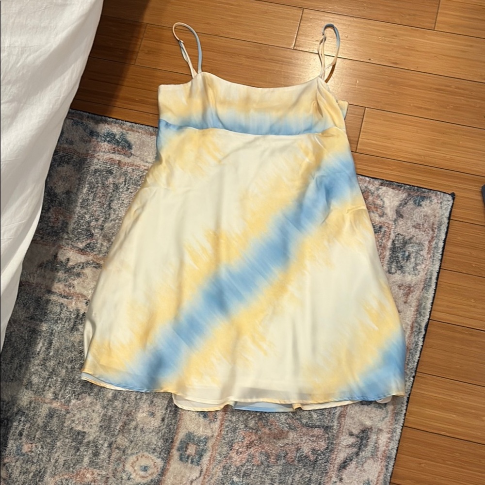 Zara Yellow and Blue Tie-Dye Dress